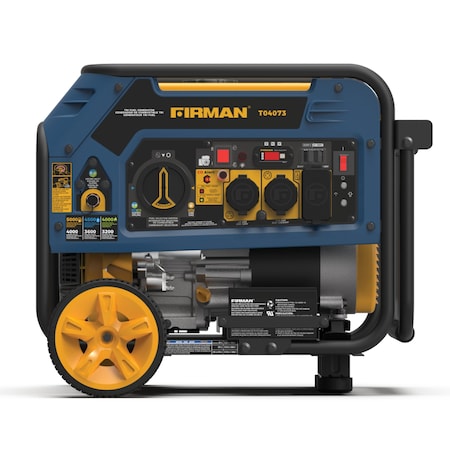 Firman Portable Generator, Gasoline/Liquid Propane/Natural Gas, 4,000 W/3,600 W/3,200 W Rated, 120/240V AC T04073